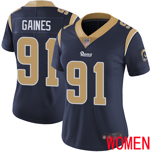 Los Angeles Rams Limited Navy Blue Women Greg Gaines Home Jersey NFL Football #91 Vapor Untouchable